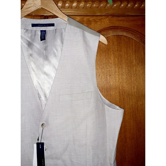 Perry Ellis Big & Tall Slim Fit Linen Blend Vest - Picture 9 of 13